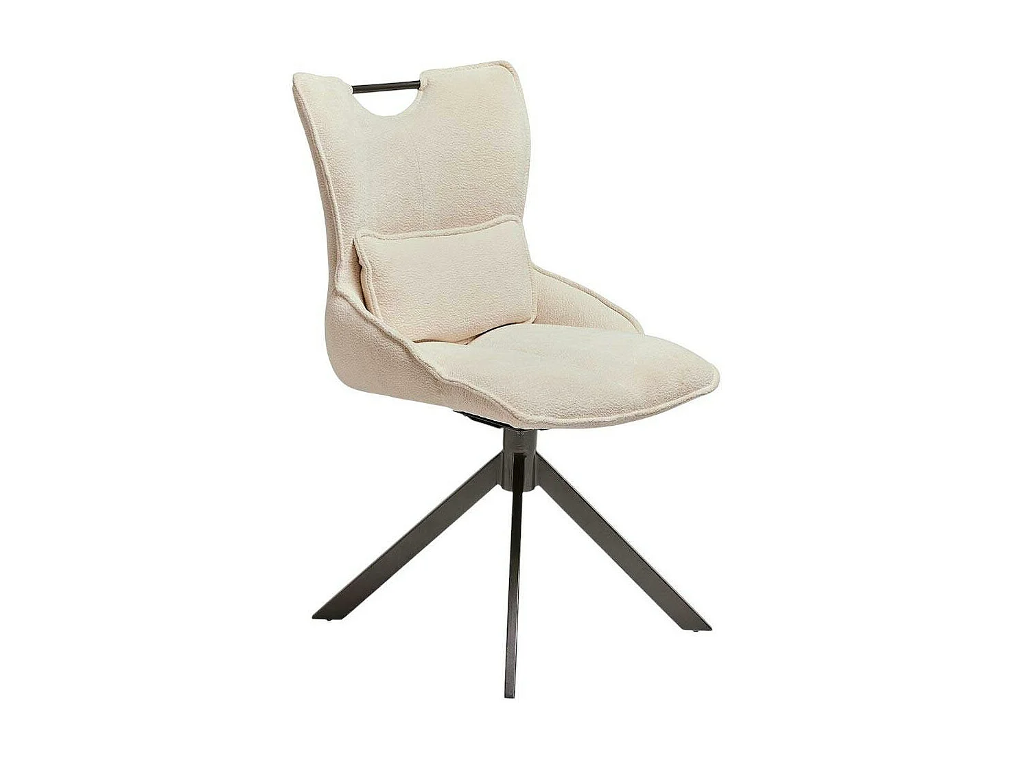 Chaise pivotante coussin et poignée tissu blanc (lot de 2) IENA