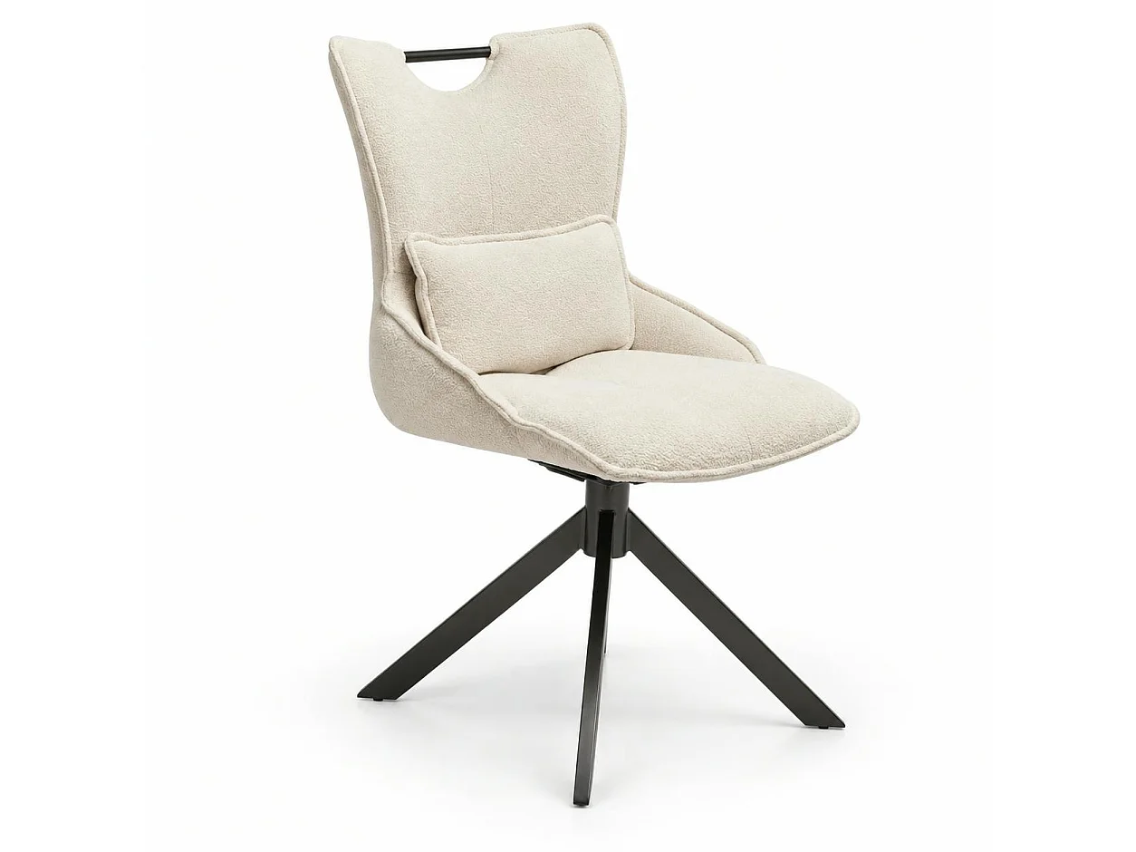 Chaise pivotante coussin et poignée tissu blanc (lot de 2) IENA