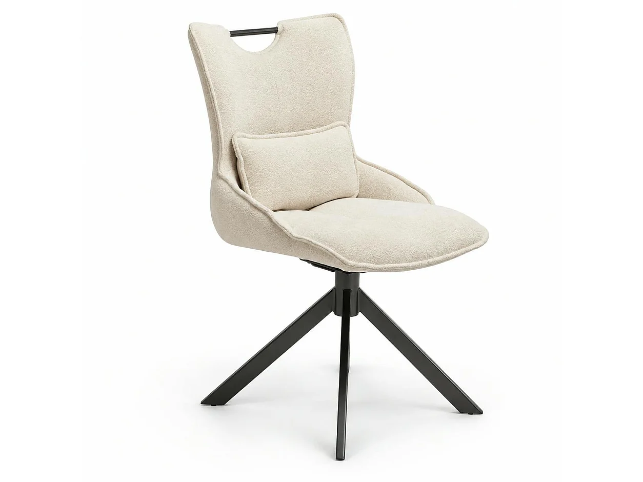 Chaise pivotante coussin et poignée tissu blanc (lot de 2) IENA