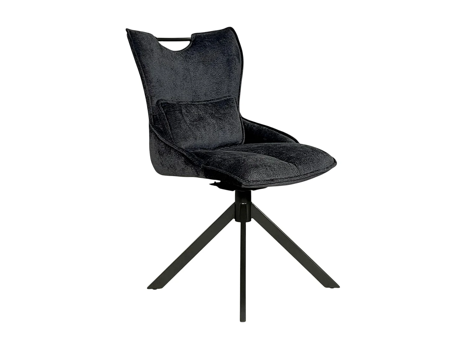 Chaise pivotante coussin et poignée tissu gris (lot de 2) IENA