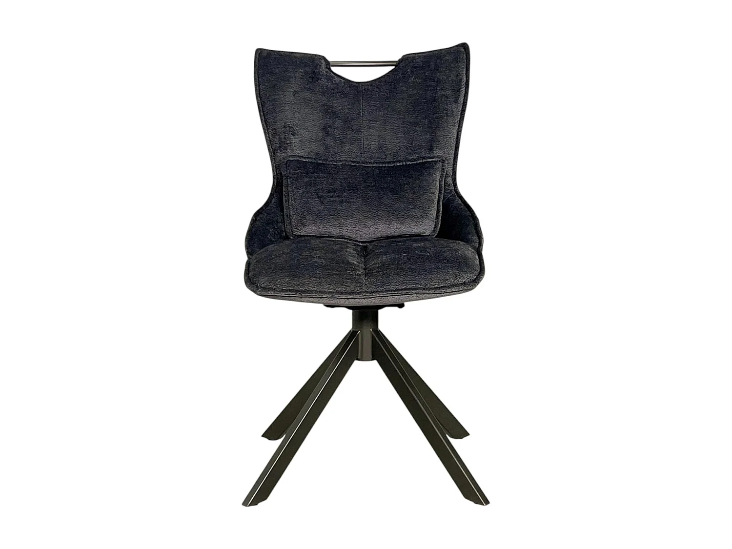 Chaise pivotante coussin et poignée tissu gris (lot de 2) IENA