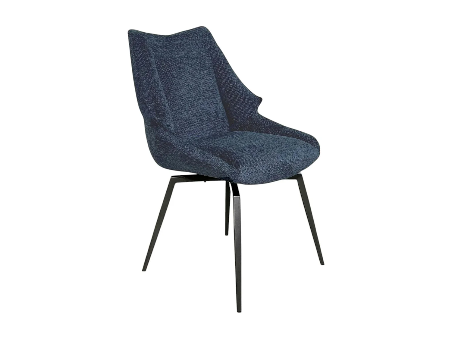 Chaise design tissu microfibre bleu (lot de 2) IENA