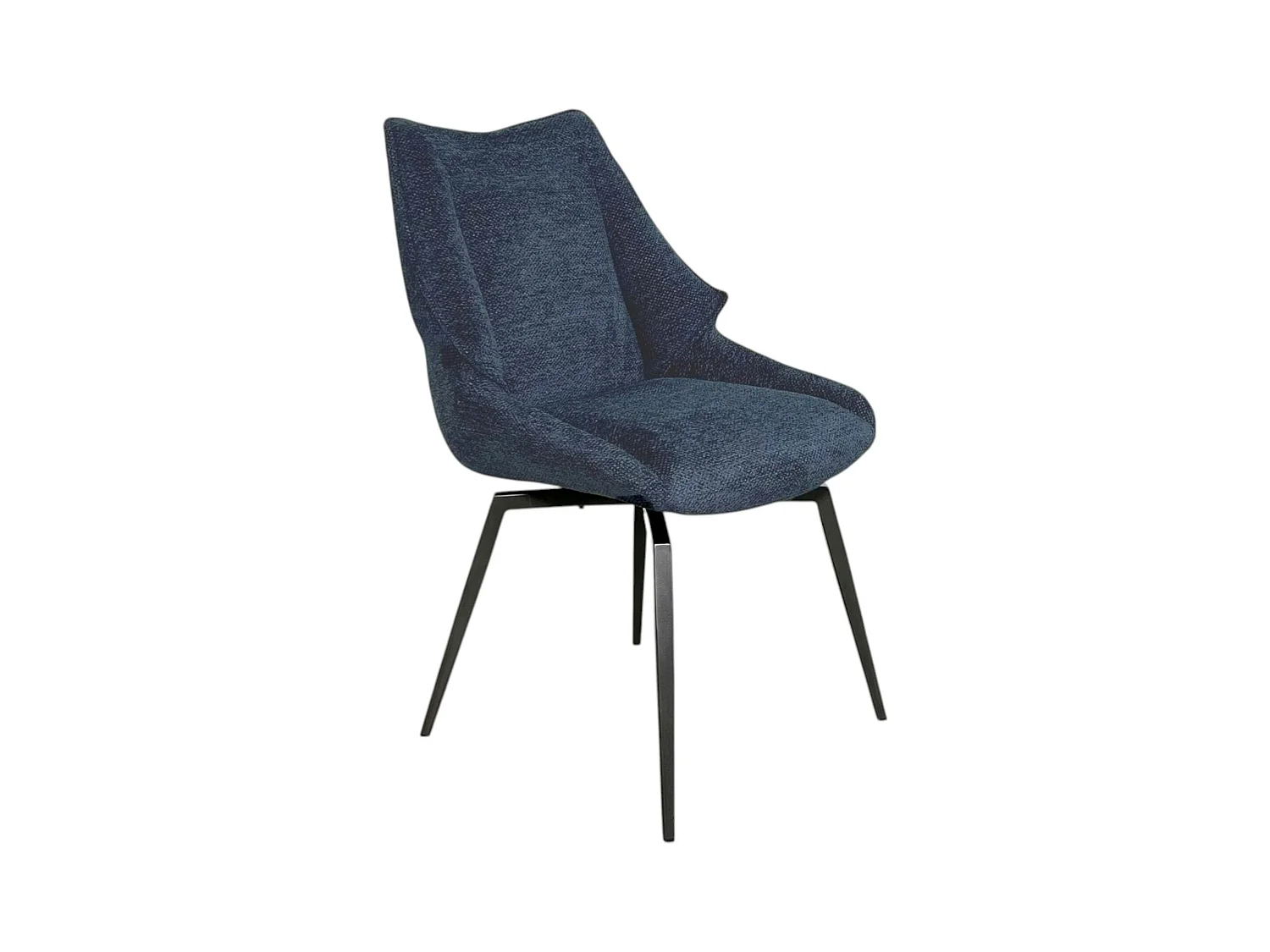 Chaise design tissu microfibre bleu (lot de 2) IENA