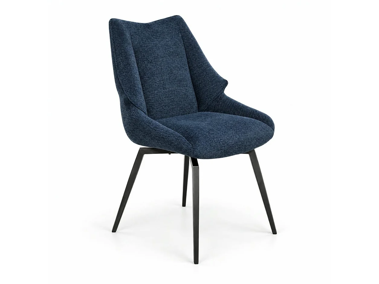 Chaise design tissu microfibre bleu (lot de 2) IENA
