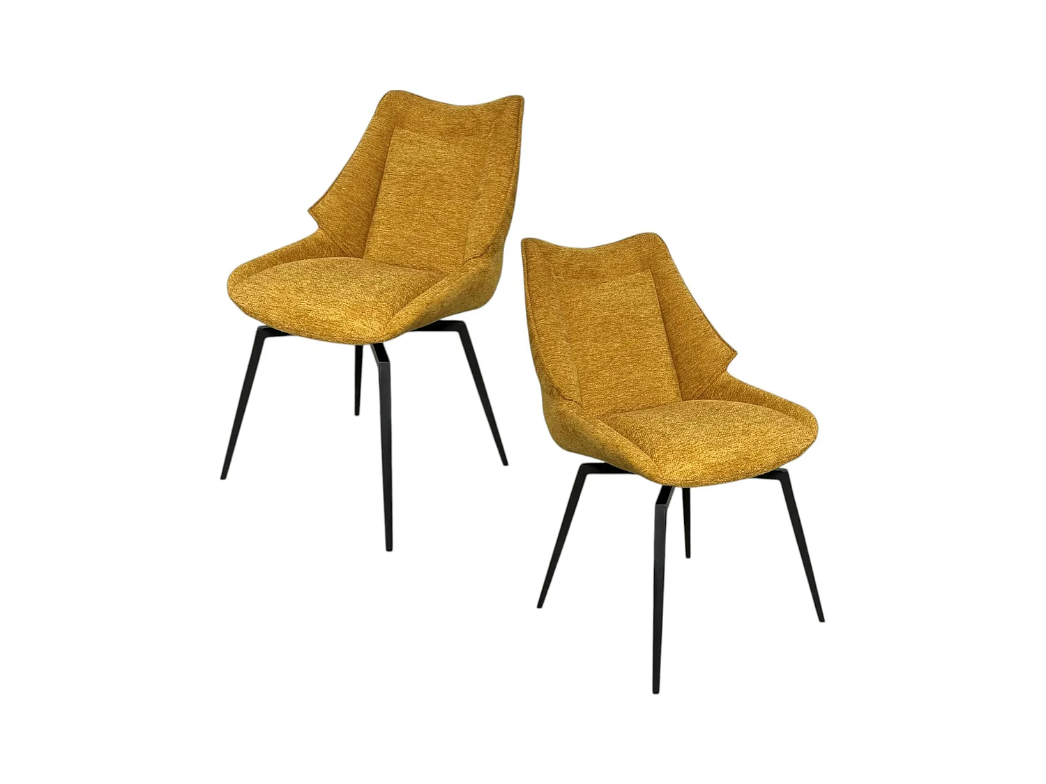 Chaise design tissu microfibre moutarde (lot de 2) IENA