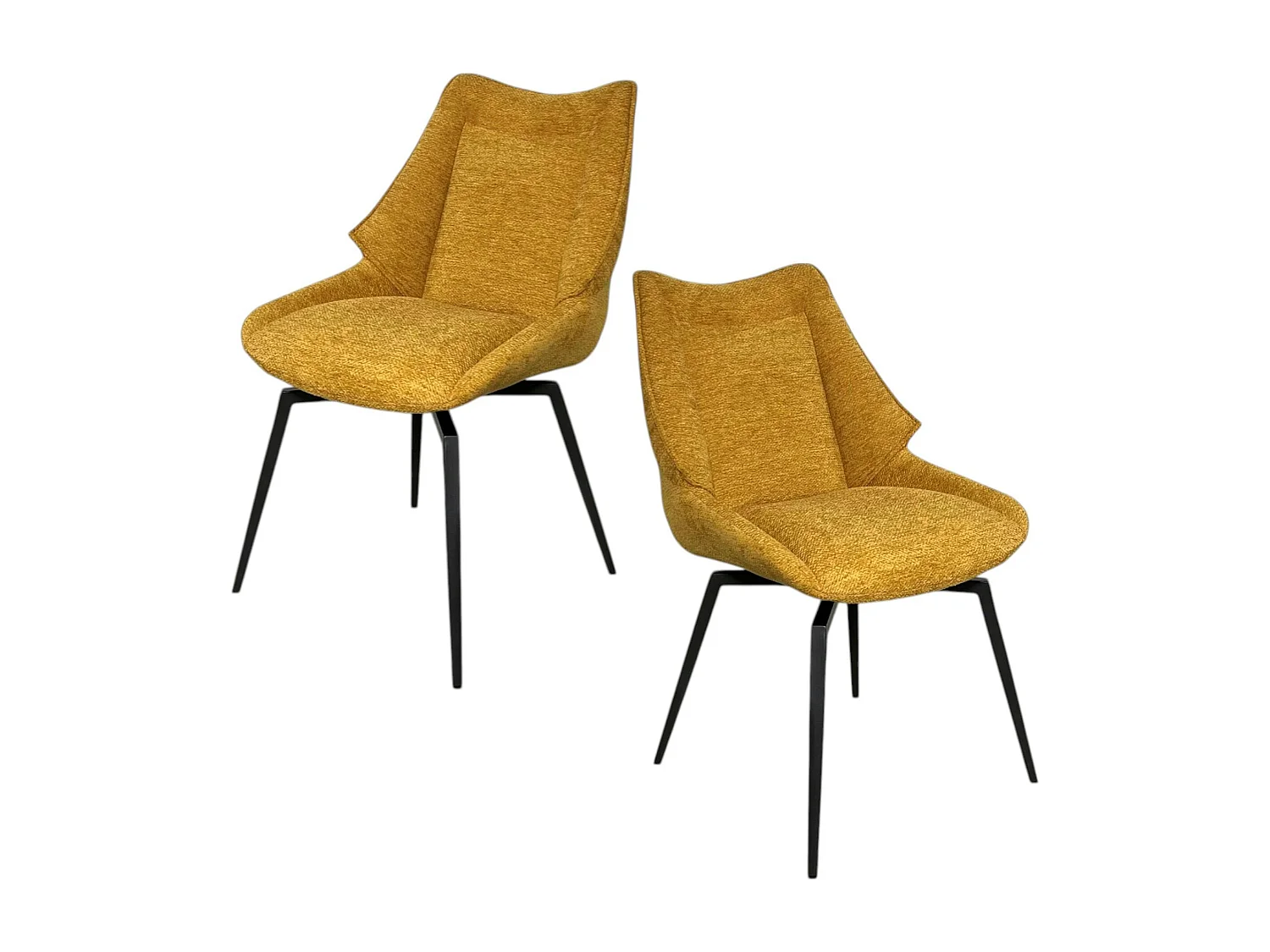Chaise design tissu microfibre moutarde (lot de 2) IENA