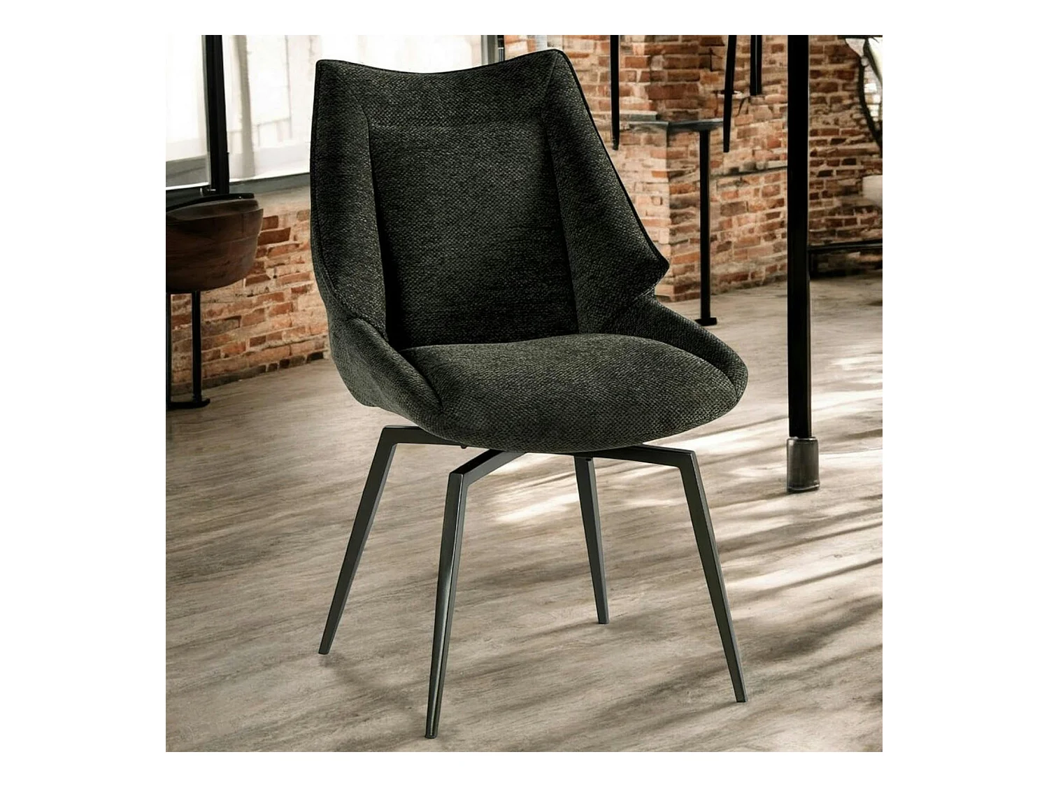 Chaise design tissu microfibre anthracite (lot de 2) IENA