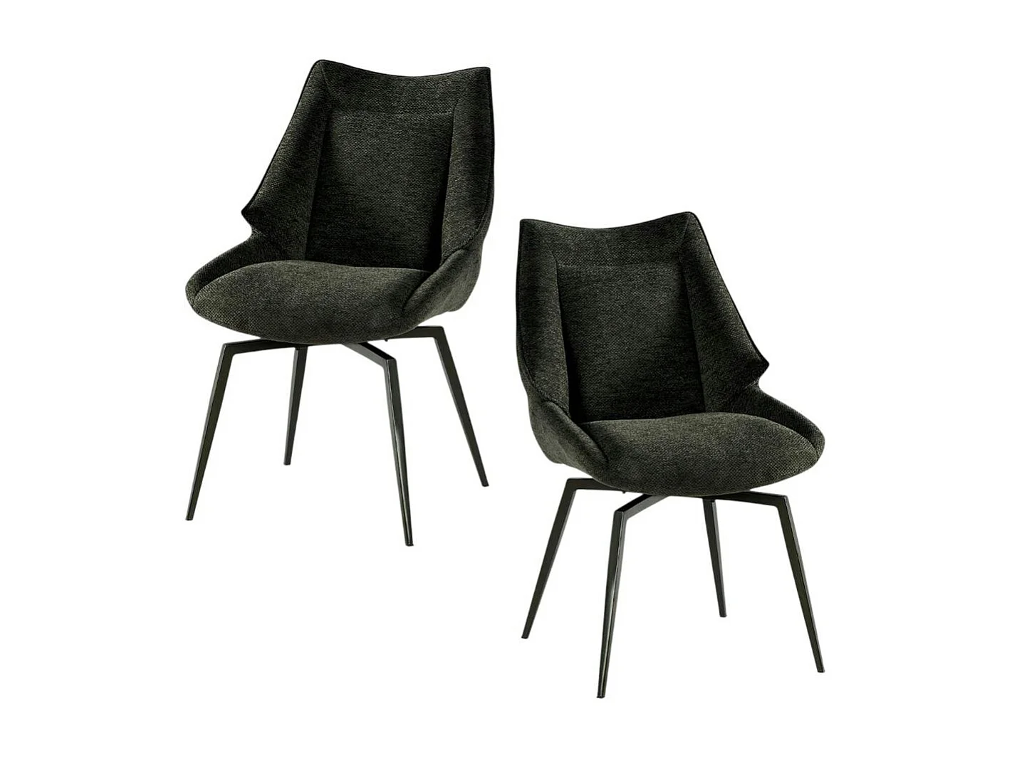 Chaise design tissu microfibre anthracite (lot de 2) IENA