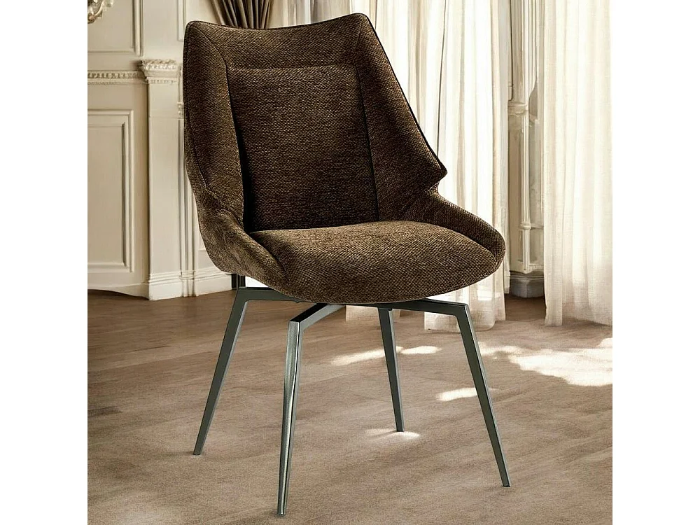 Chaise design tissu microfibre chocolat (lot de 2) IENA