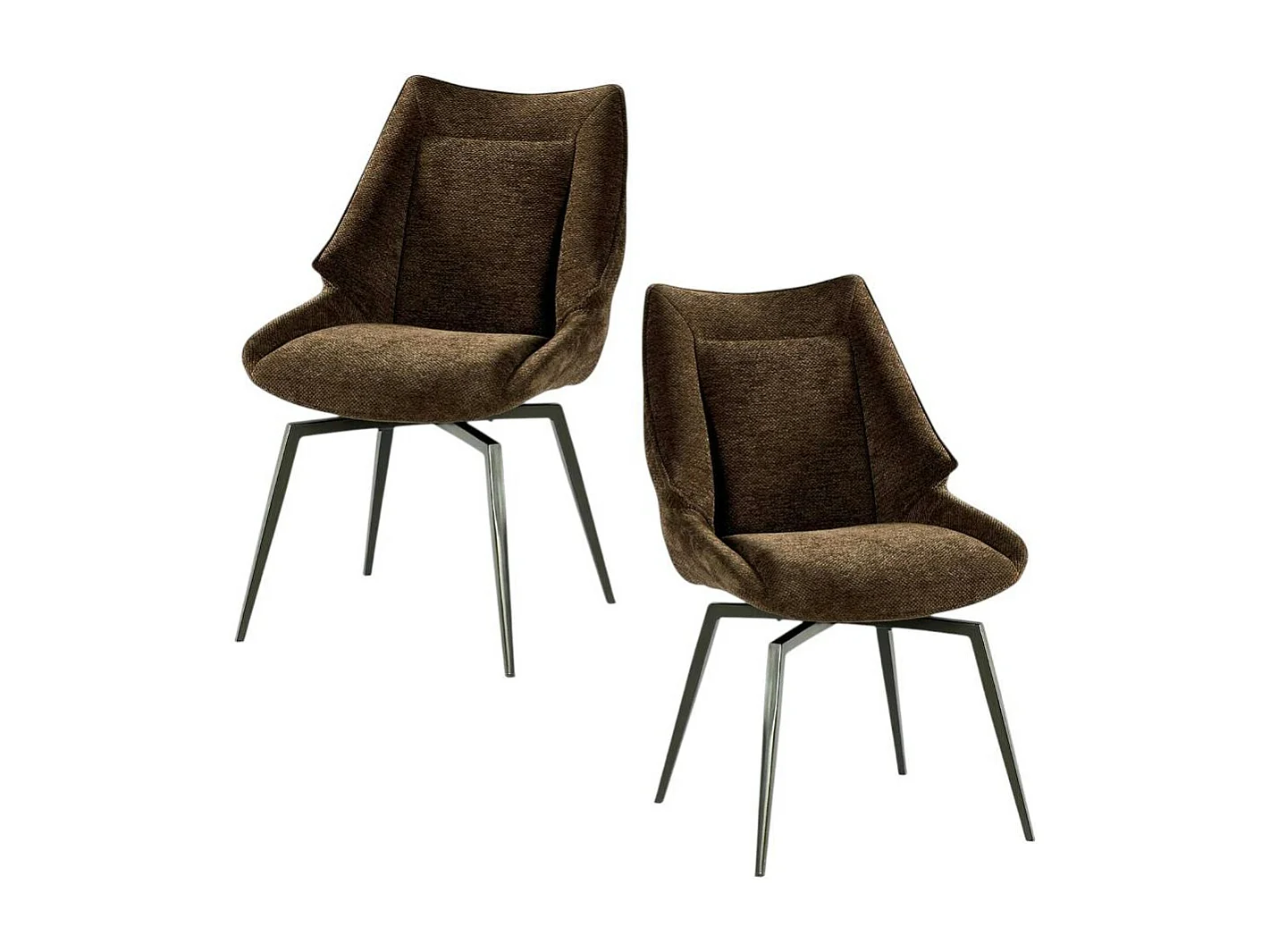 Chaise design tissu microfibre chocolat (lot de 2) IENA