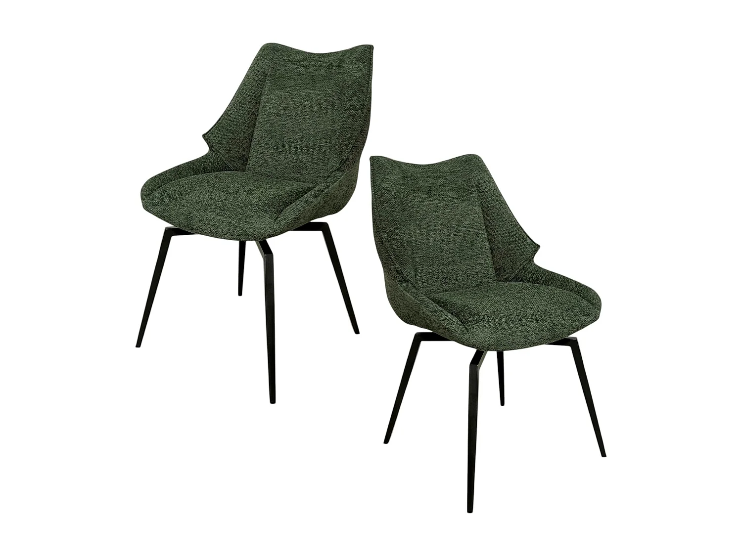 Chaise design tissu microfibre kaki (lot de 2) IENA