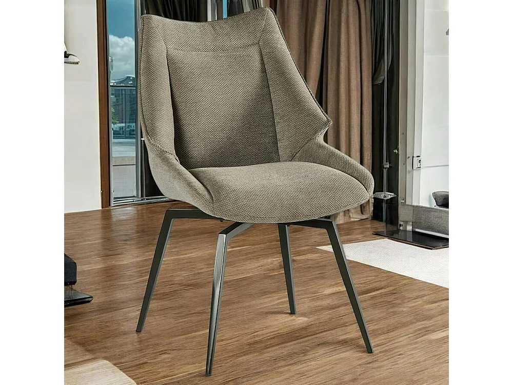 Chaise design tissu microfibre gris (lot de 2) IENA