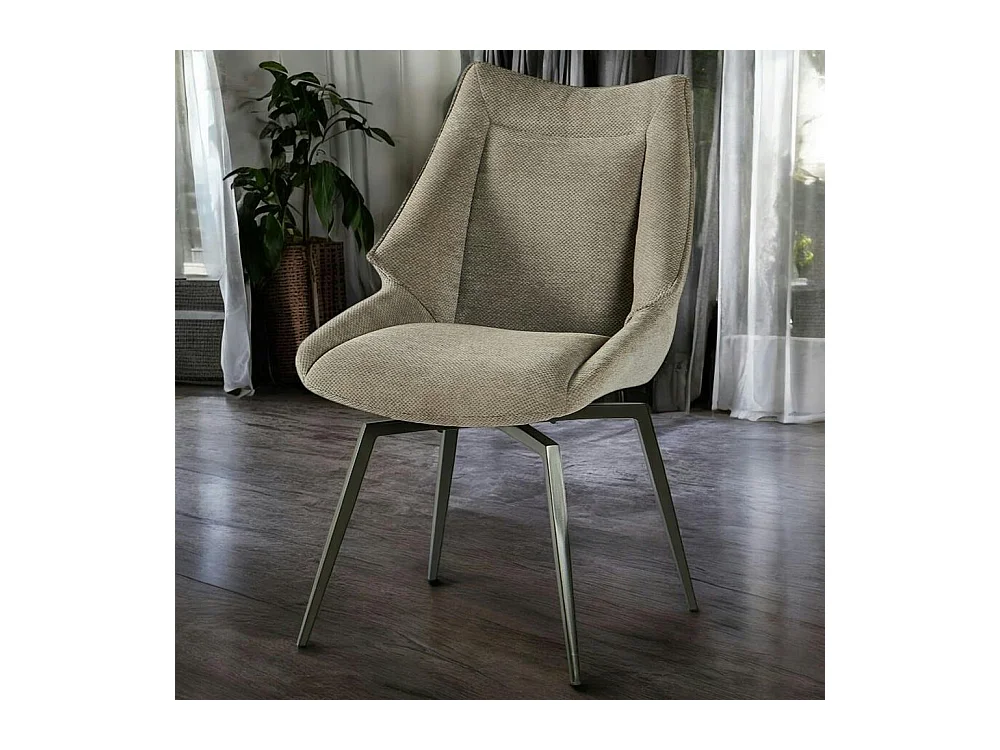 Chaise design tissu microfibre gris (lot de 2) IENA