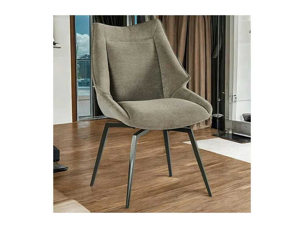 Chaise design tissu microfibre gris (lot de 2) IENA