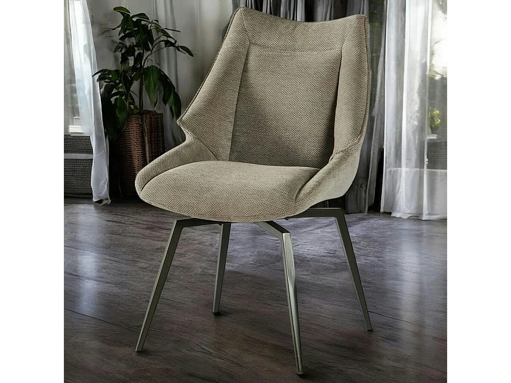 Chaise design tissu microfibre gris (lot de 2) IENA