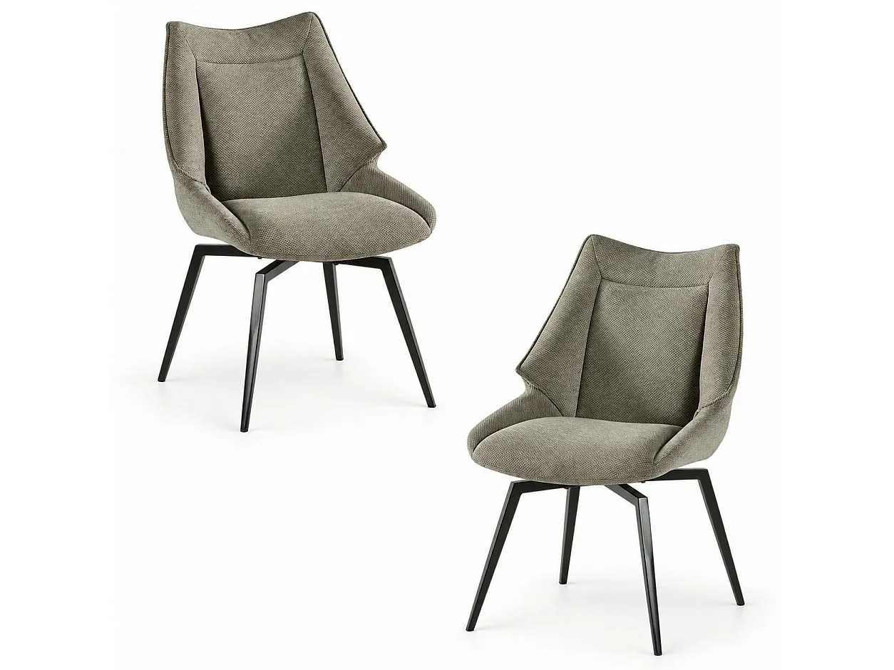 Chaise design tissu microfibre gris (lot de 2) IENA