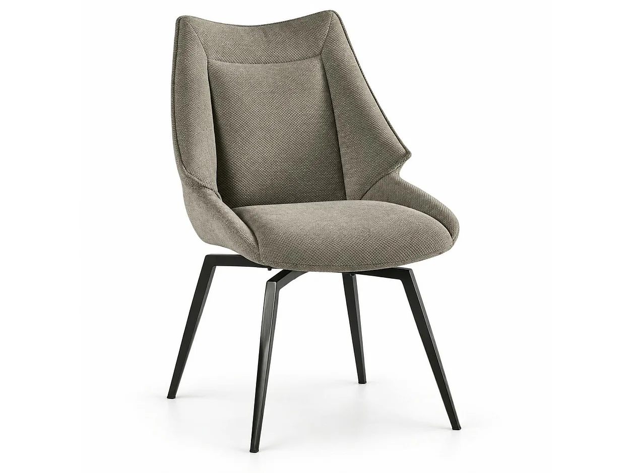 Chaise design tissu microfibre gris (lot de 2) IENA