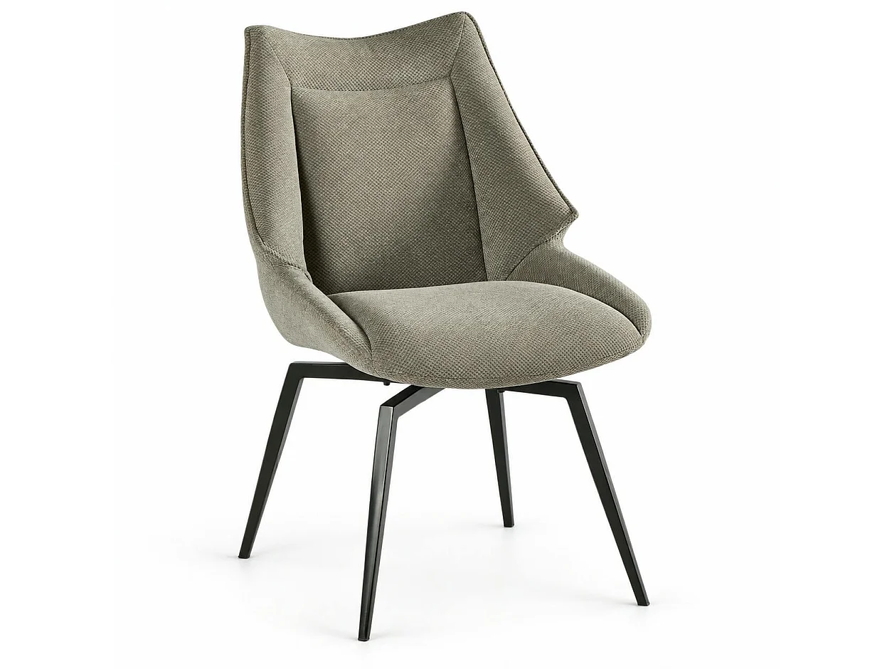 Chaise design tissu microfibre gris (lot de 2) IENA