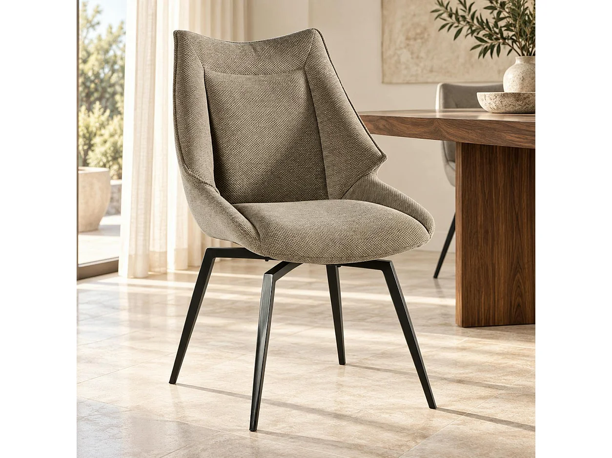 Chaise design tissu microfibre gris (lot de 2) IENA