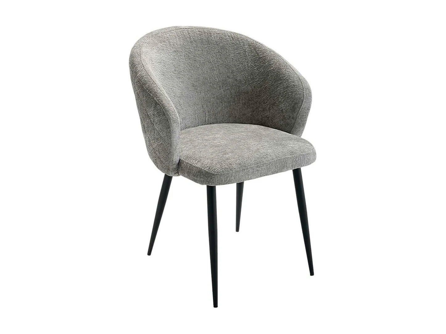 Chaise dossier rond tissu gris (lot de 2) IENA