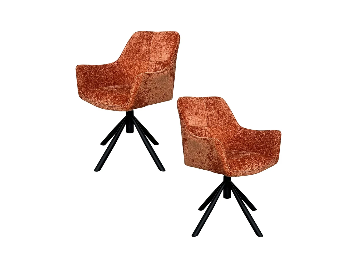 Fauteuil de table pivotant tissu terracotta (lot de 2) IENA