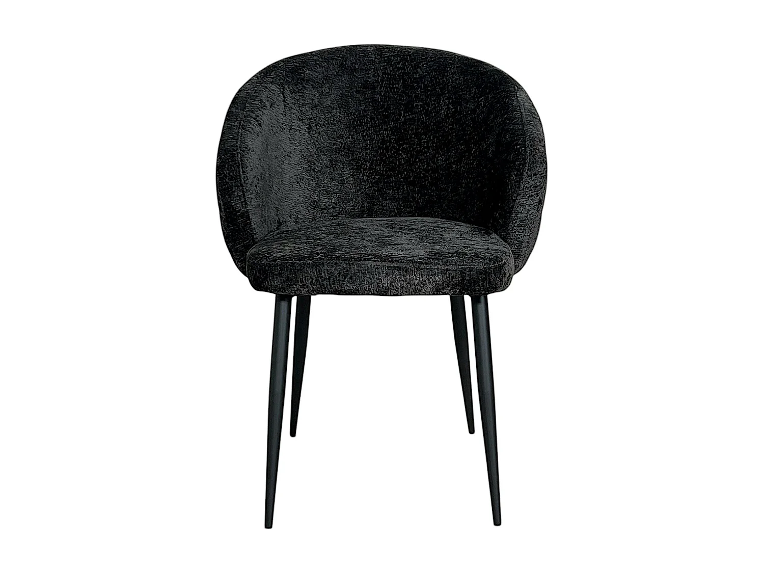 Chaise dossier rond tissu noir (lot de 2) IENA