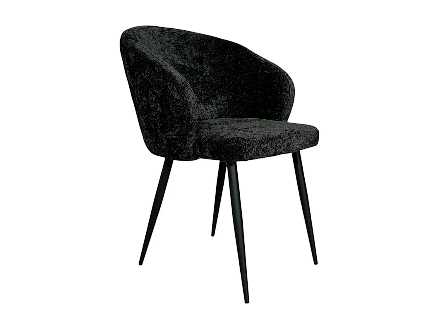 Chaise dossier rond tissu noir (lot de 2) IENA