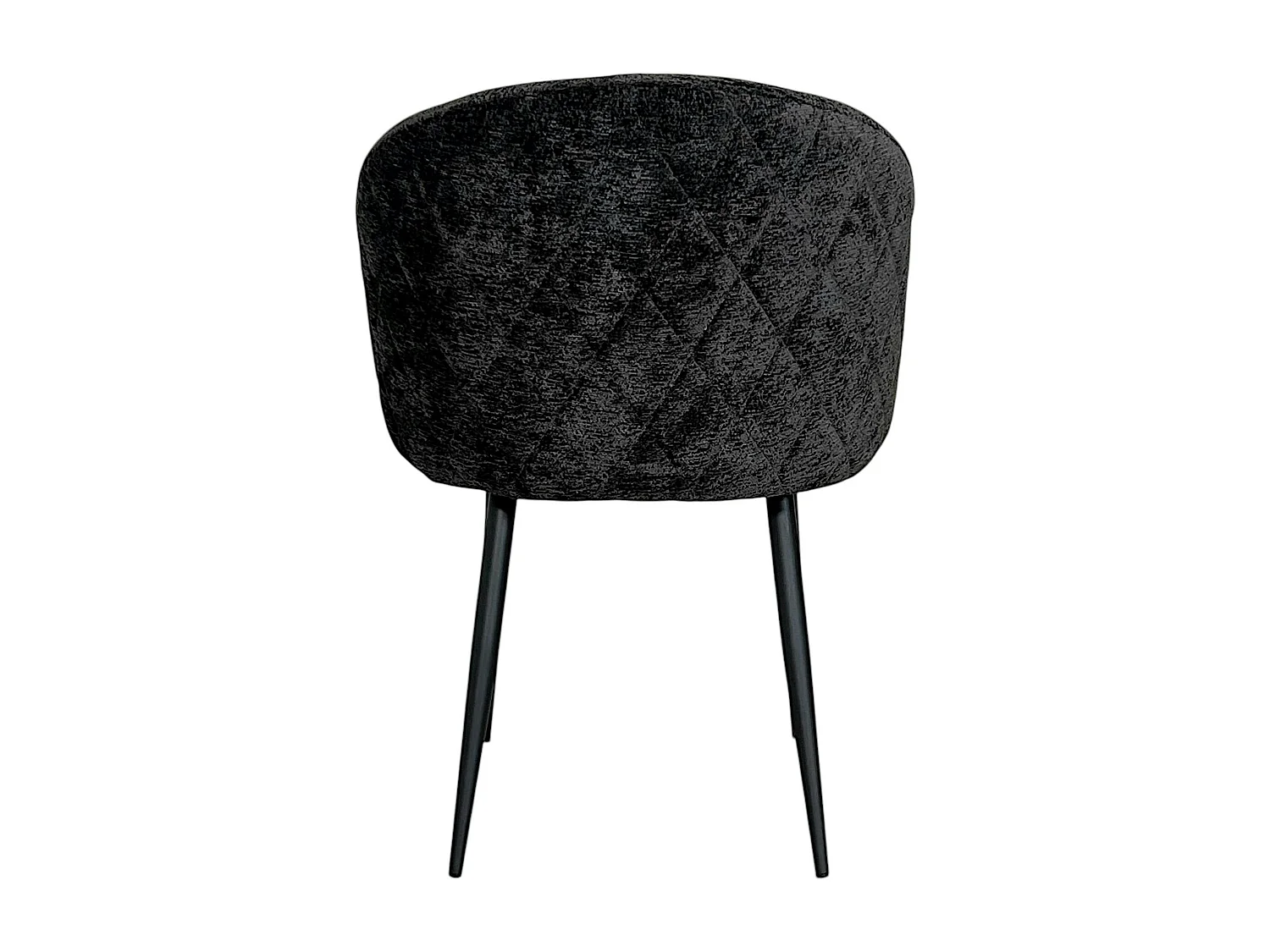 Chaise dossier rond tissu noir (lot de 2) IENA