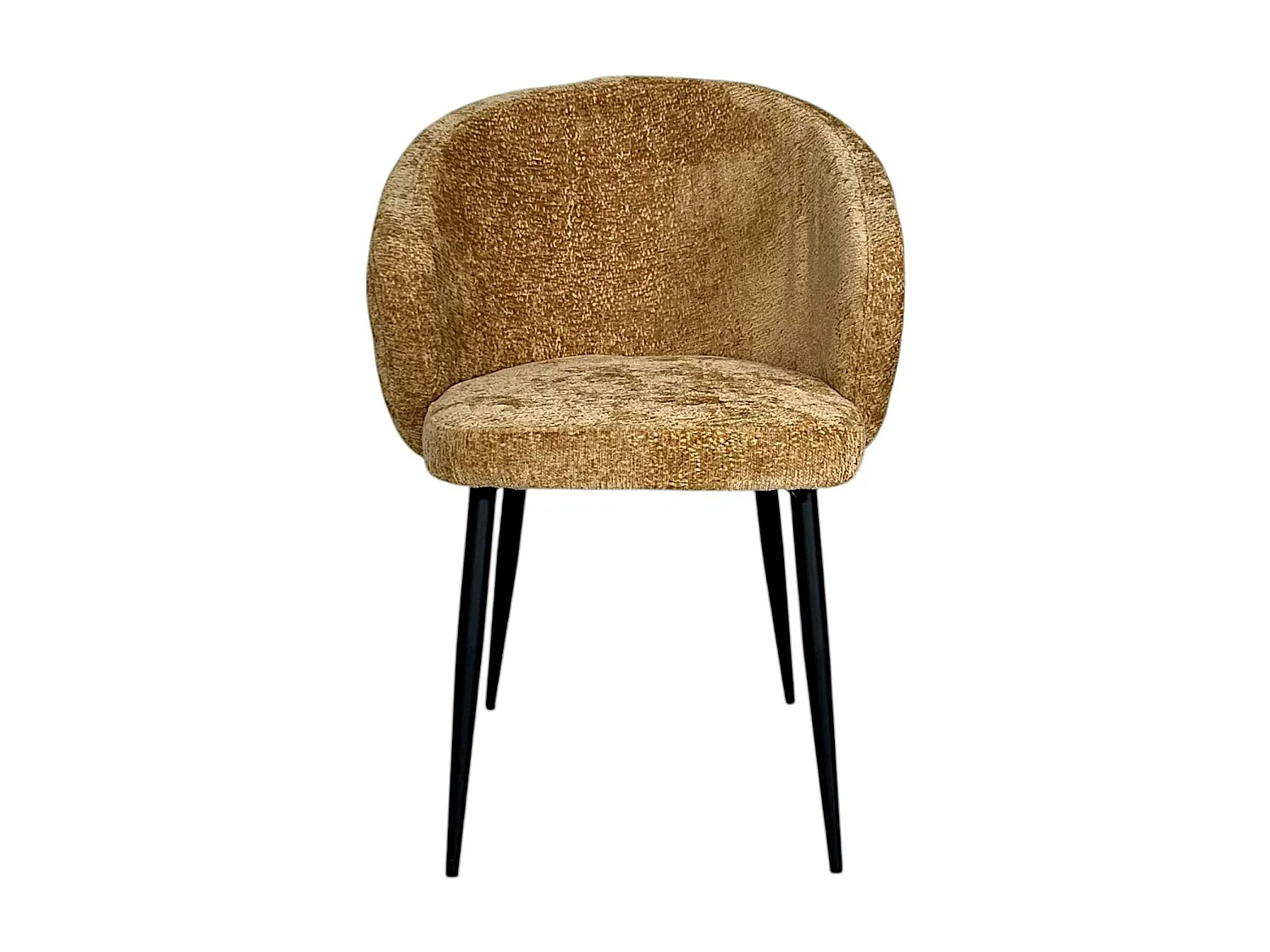 Chaise dossier rond tissu moutarde (lot de 2) IENA