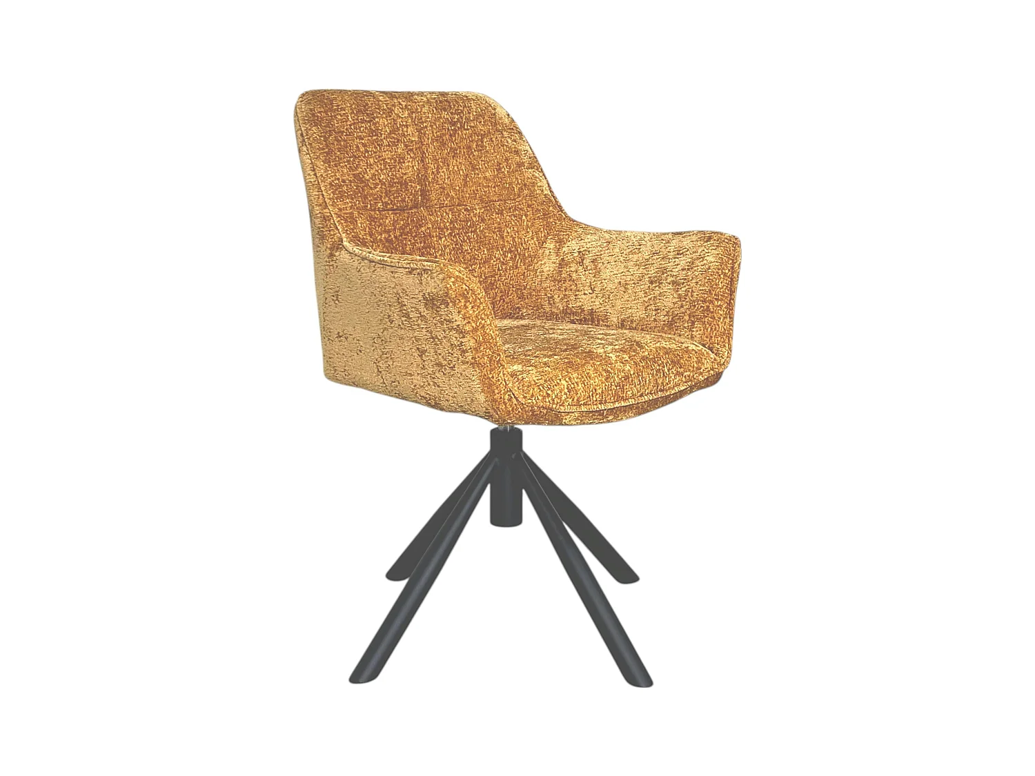 Fauteuil de table pivotant tissu moutarde (lot de 2) IENA