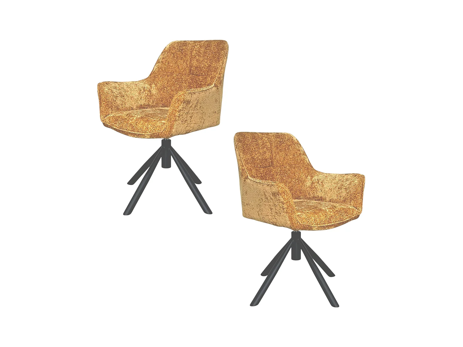 Fauteuil de table pivotant tissu moutarde (lot de 2) IENA