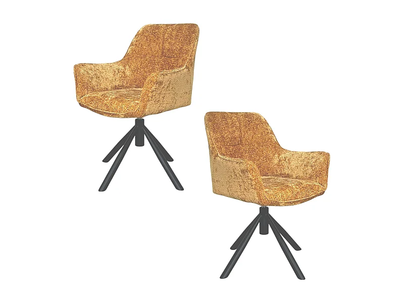 Fauteuil de table pivotant tissu moutarde (lot de 2) IENA