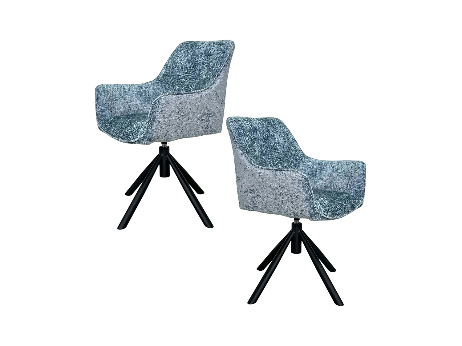 Fauteuil de table pivotant tissu bleu (lot de 2) IENA