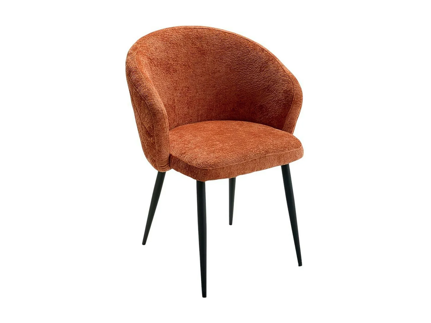 Chaise dossier rond tissu terracotta (lot de 2) IENA