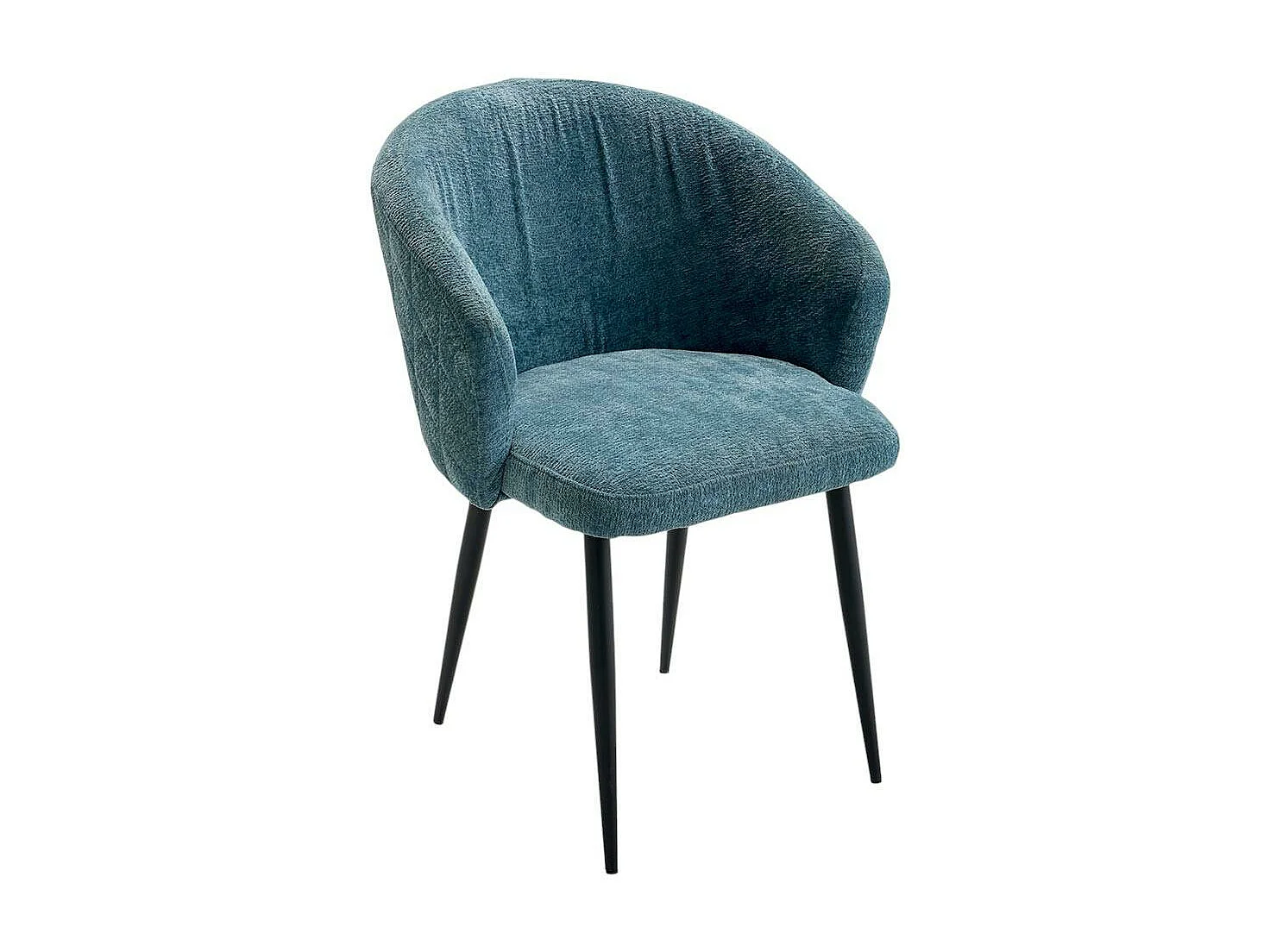 Chaise dossier rond tissu bleu (lot de 2) IENA