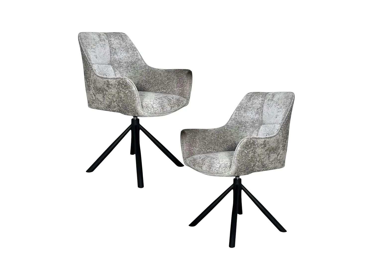 Fauteuil de table pivotant tissu gris (lot de 2) IENA