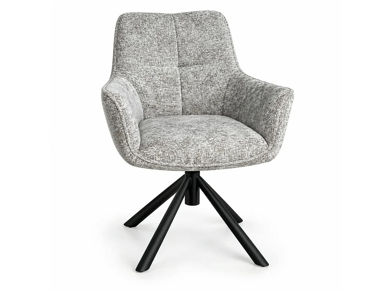 Fauteuil de table pivotant tissu gris (lot de 2) IENA