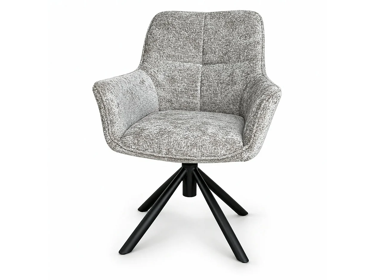 Fauteuil de table pivotant tissu gris (lot de 2) IENA