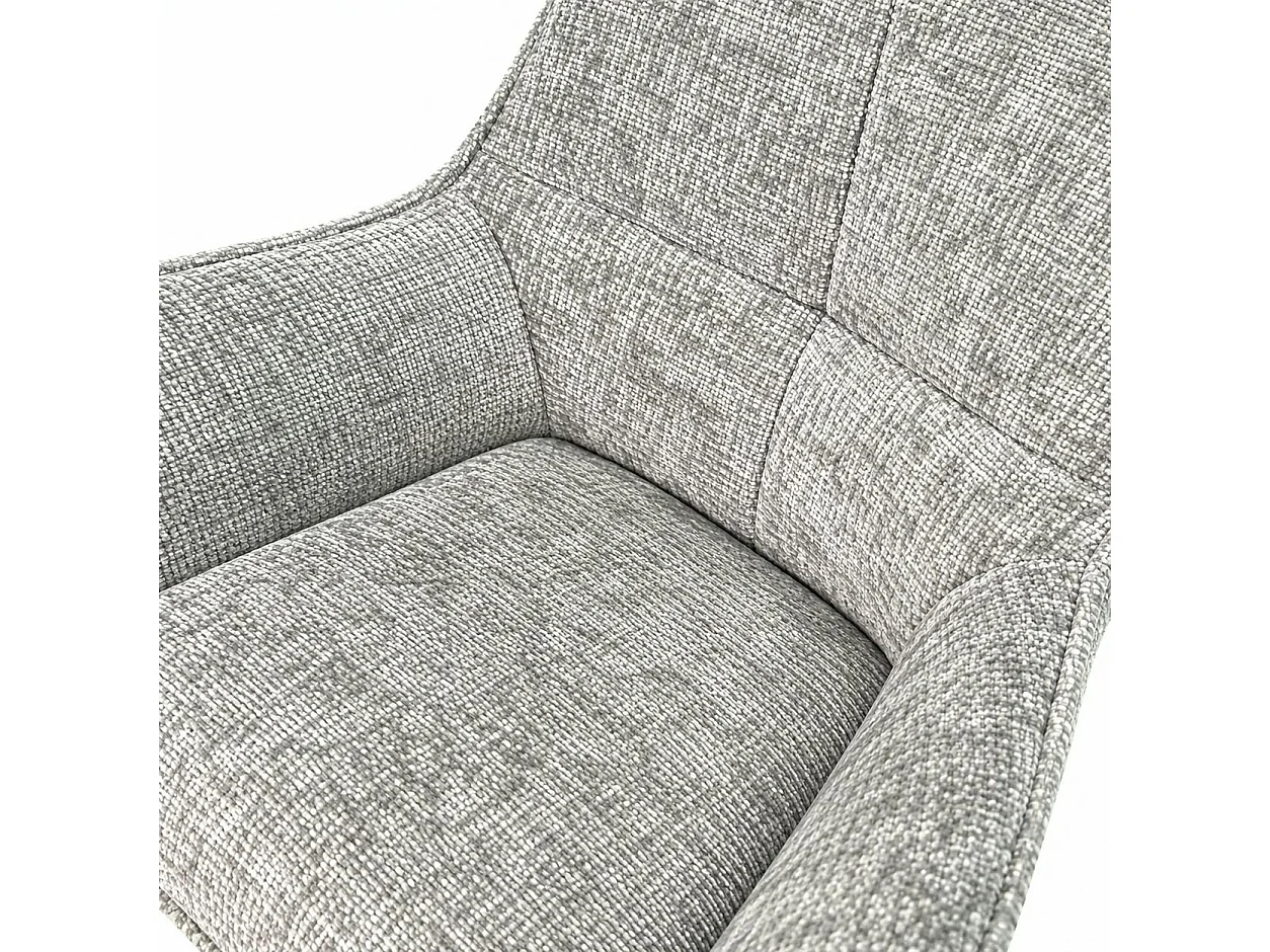 Fauteuil de table pivotant tissu gris (lot de 2) IENA