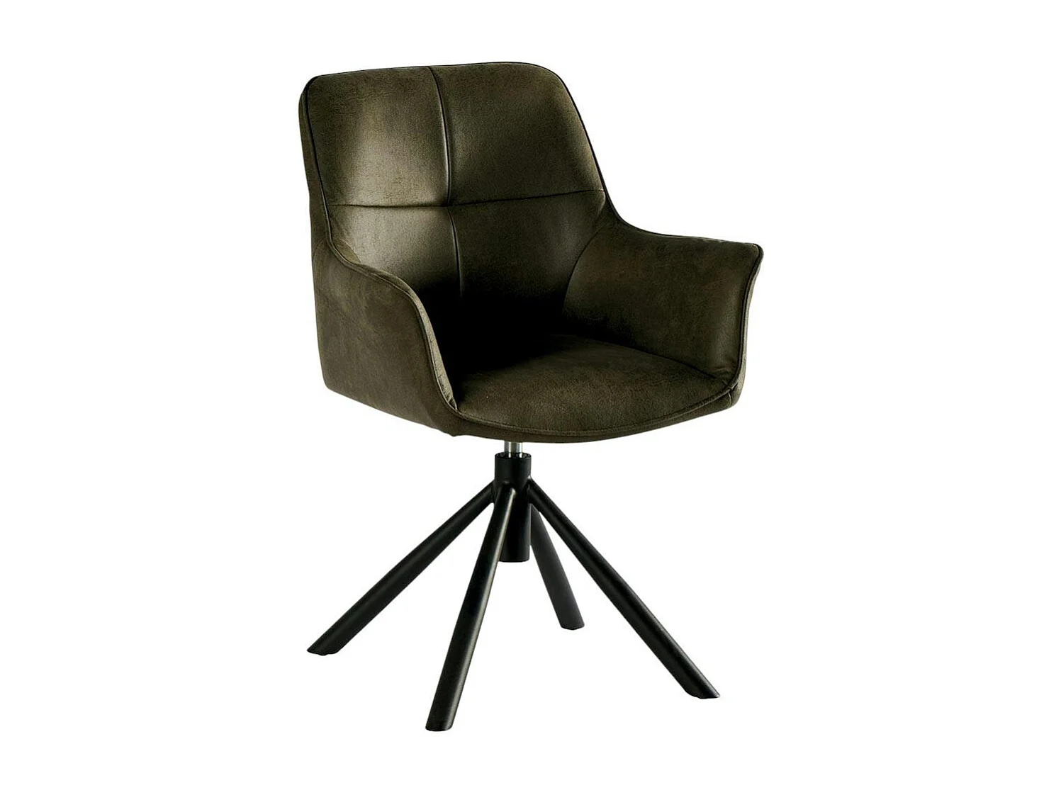 Fauteuil pivotant contemporain microfibre kaki (lot de 2) IENA