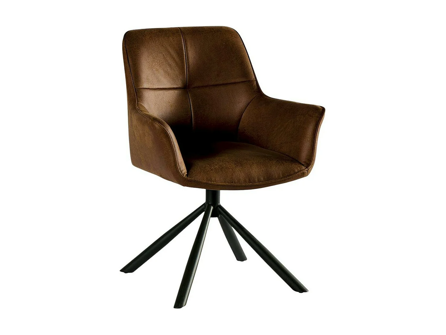 Fauteuil pivotant contemporain microfibre havane (lot de 2) IENA