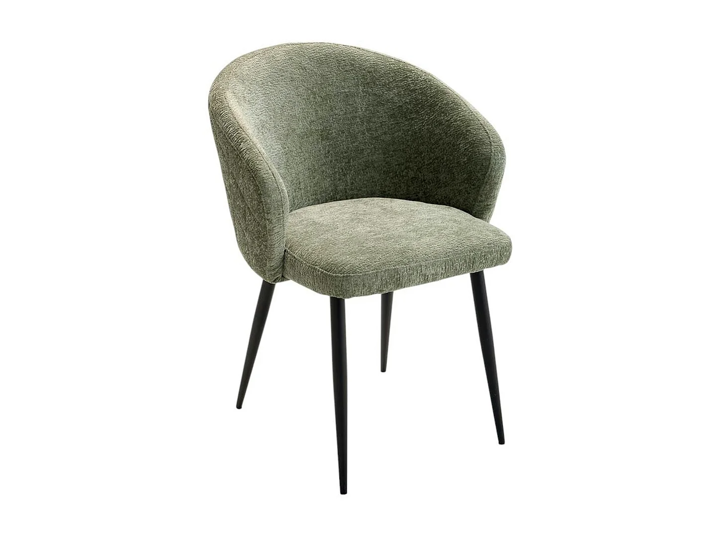 Chaise dossier rond tissu vert (lot de 2) IENA