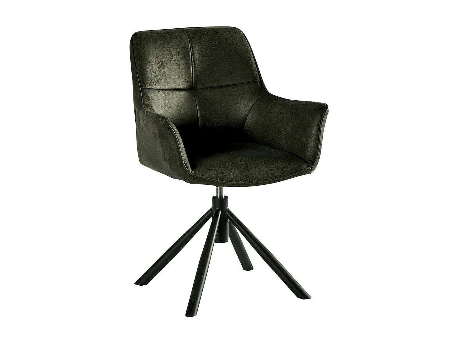 Fauteuil pivotant contemporain microfibre grise (lot de 2) IENA