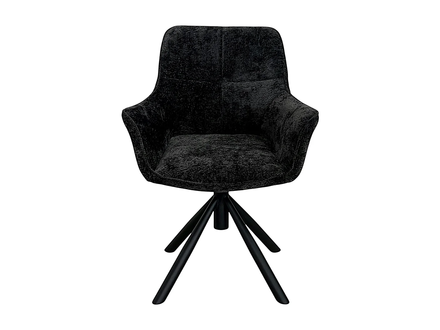 Fauteuil de table pivotant tissu noir (lot de 2) IENA