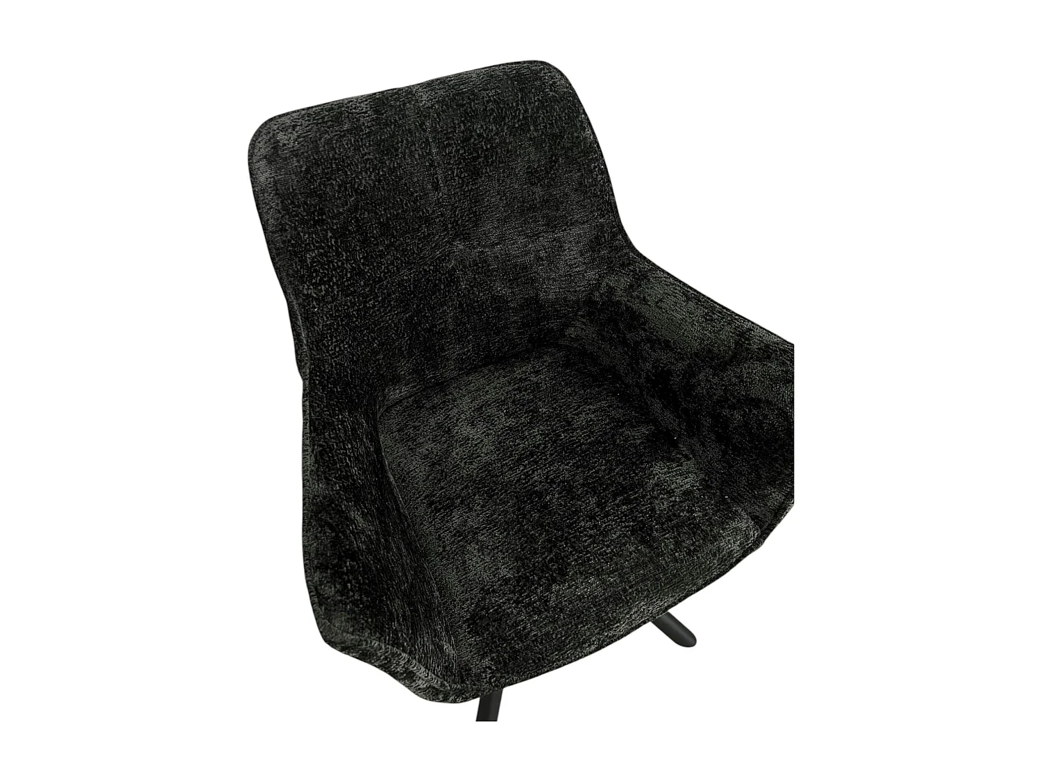 Fauteuil de table pivotant tissu noir (lot de 2) IENA