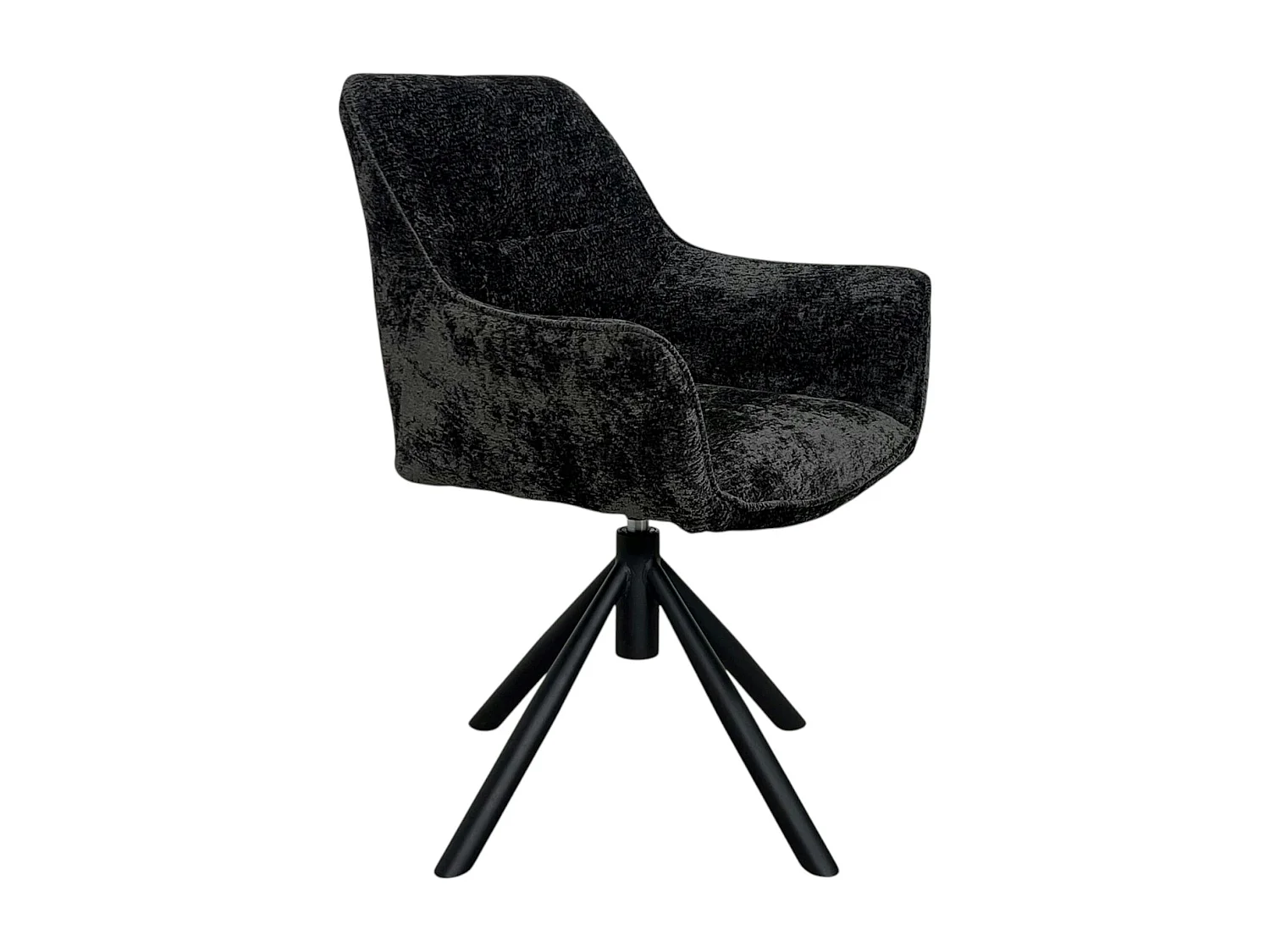 Fauteuil de table pivotant tissu noir (lot de 2) IENA