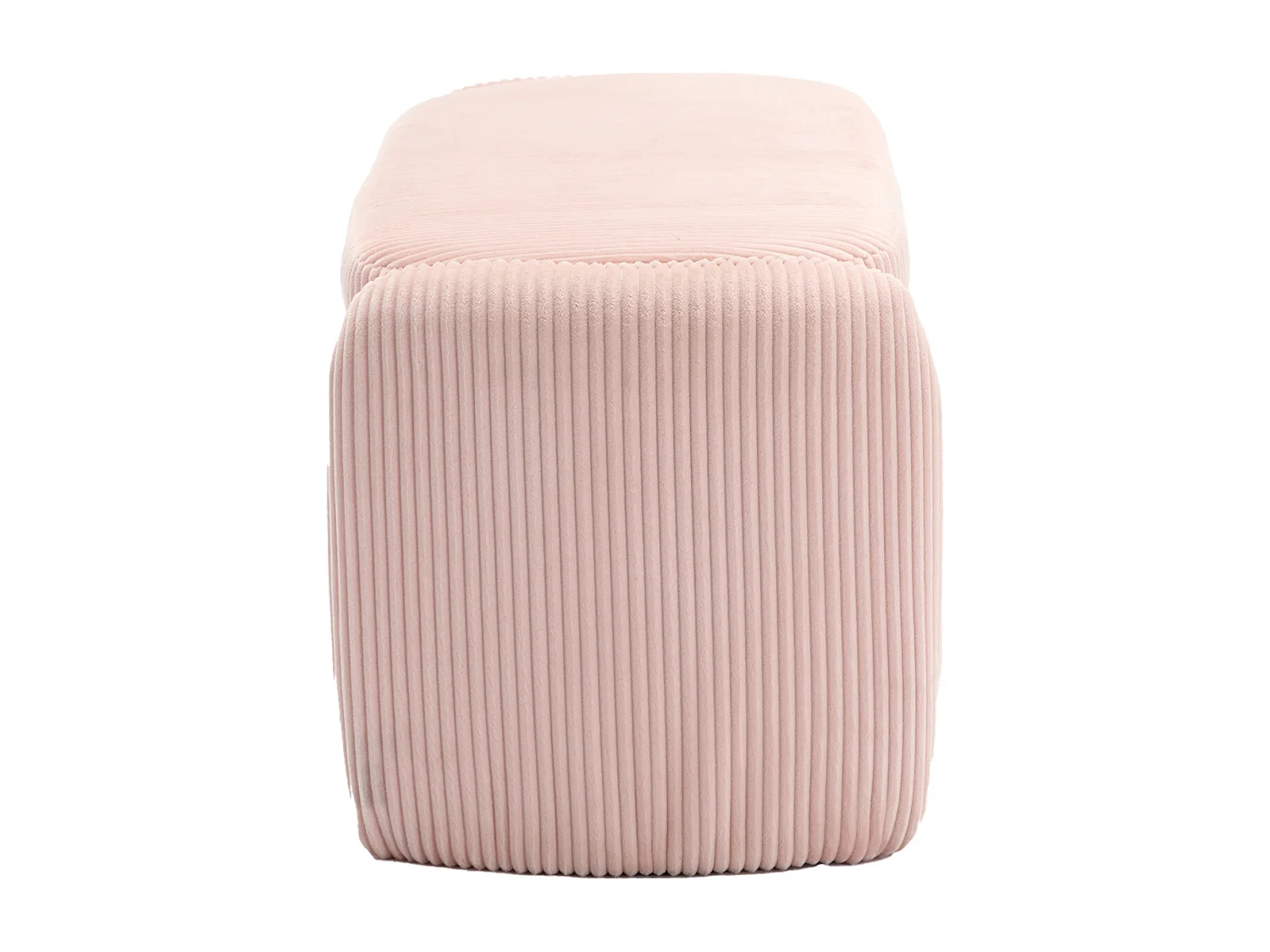 Hocker mit Stauraum aus gestreiftem Samt, bequem und vielseitig, ideal für Wohnzimmer und Schlafzimmer, Rosa