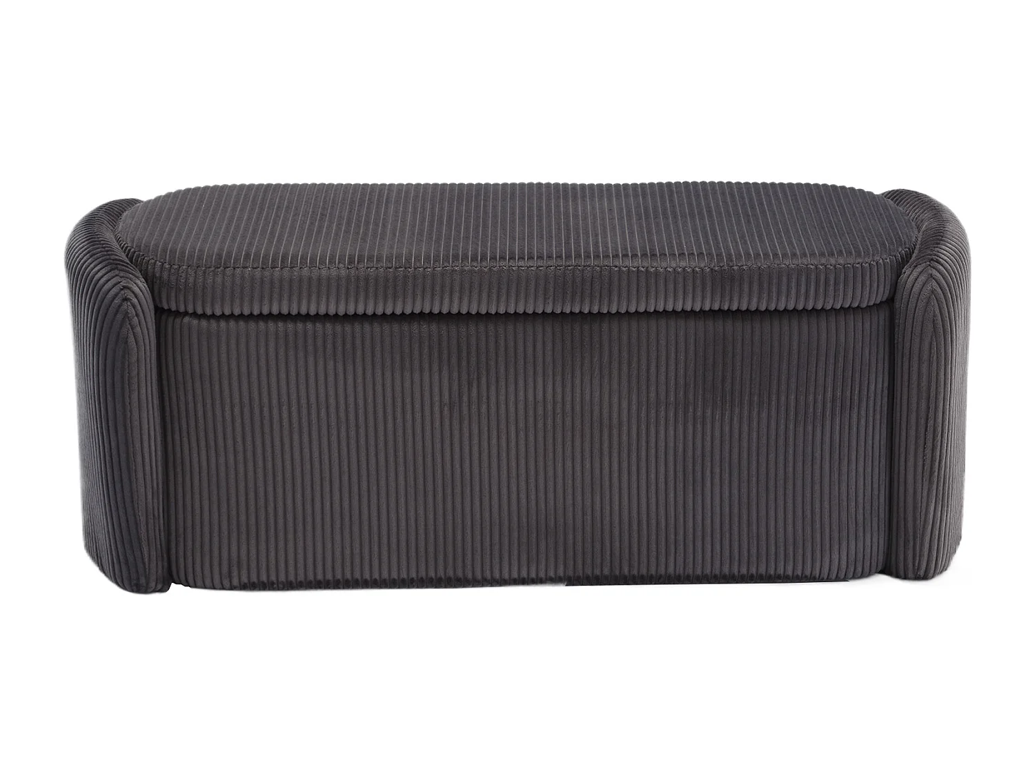 Tabouret de rangement en velours rayé, confortable et polyvalent, idéal pour le salon et la chambre,noir