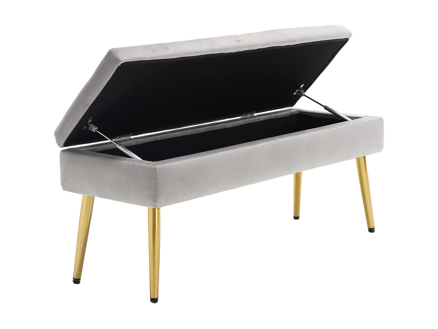 Opbergbank, 111x35x44,5cm, gouden metalen poten voor woonkamer, hal, slaapkamer, in groen fluweel