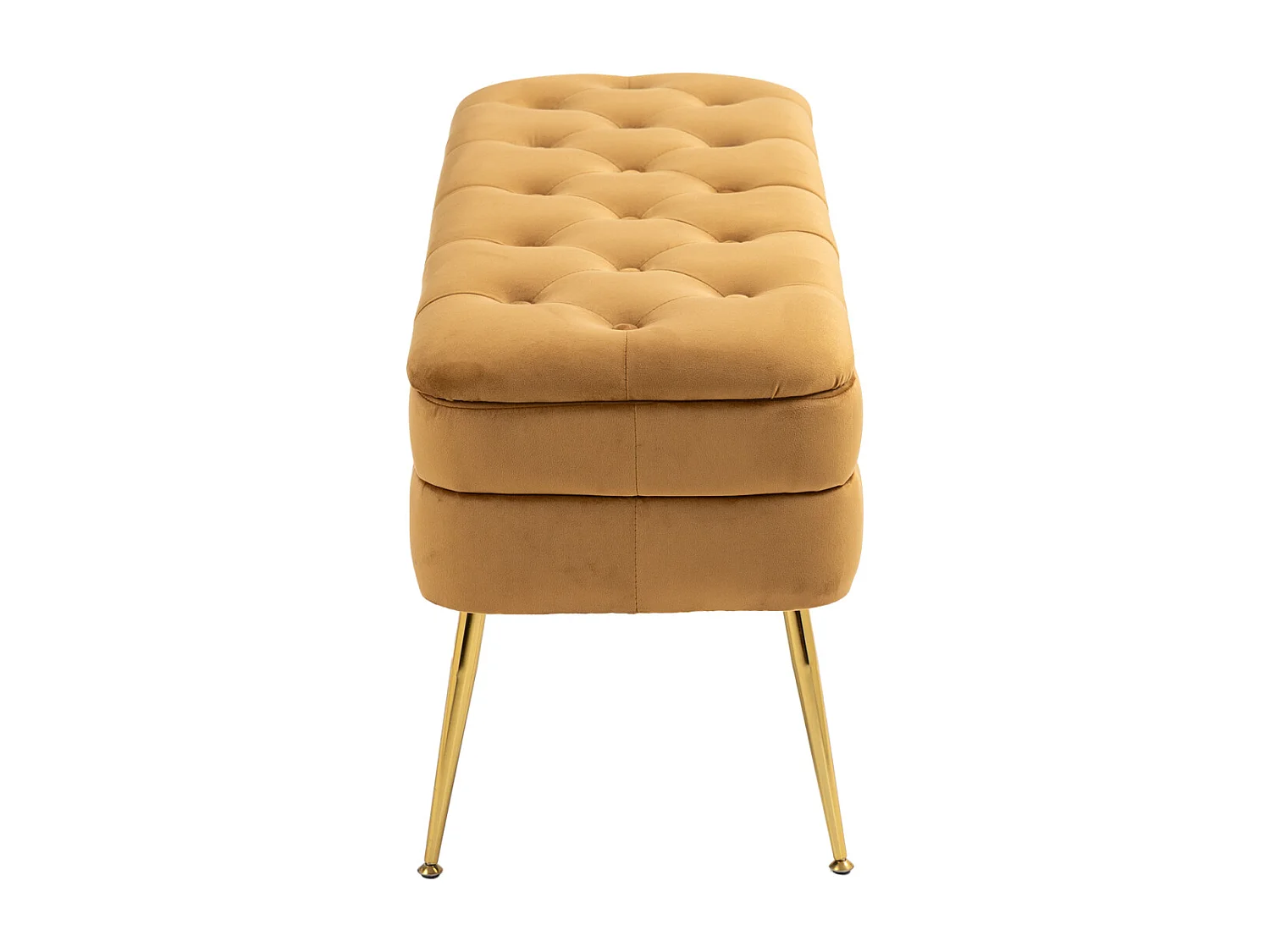 Banco de arrumação otomano estofado, pufe para entrada, sala de estar, quarto, veludo de pelúcia, 104x40x51cm, café